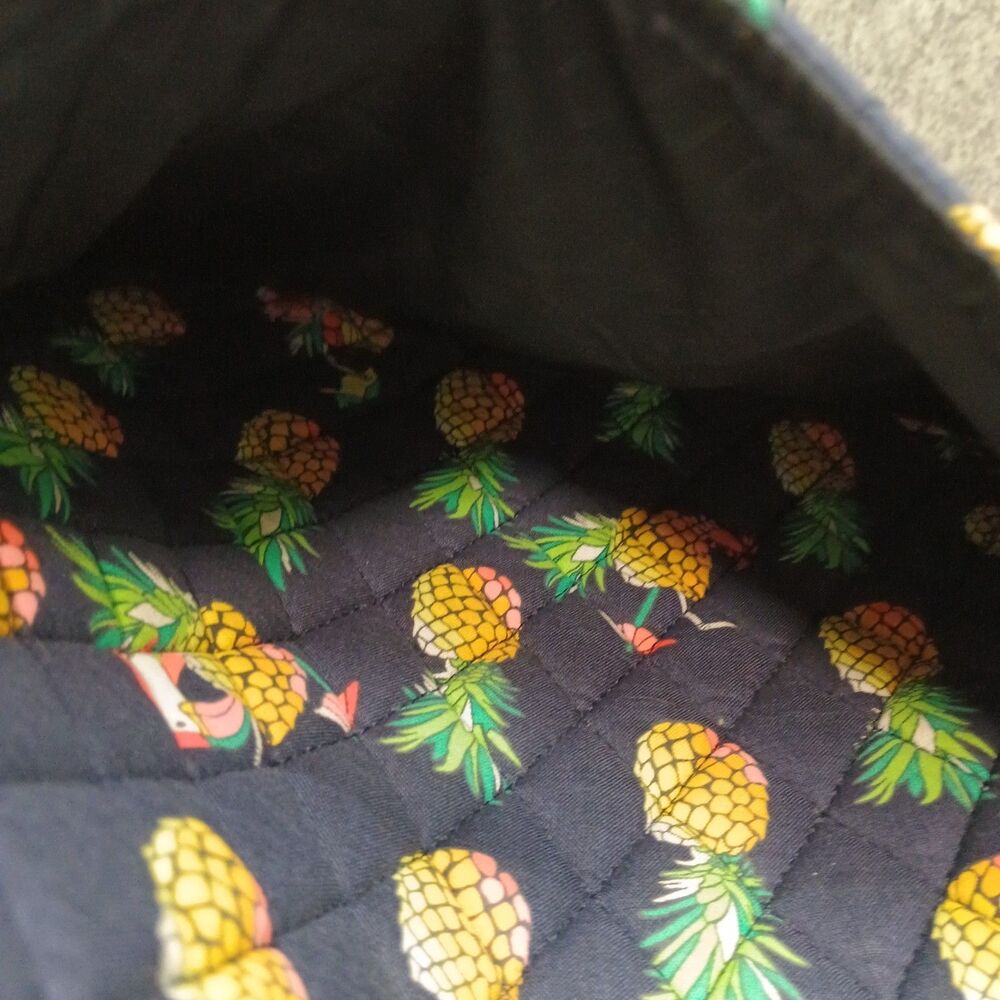Vera Bradley Toucan Party Mailbag Purse Crossbody Messenger Bag Pineapple - Picture 9 of 16